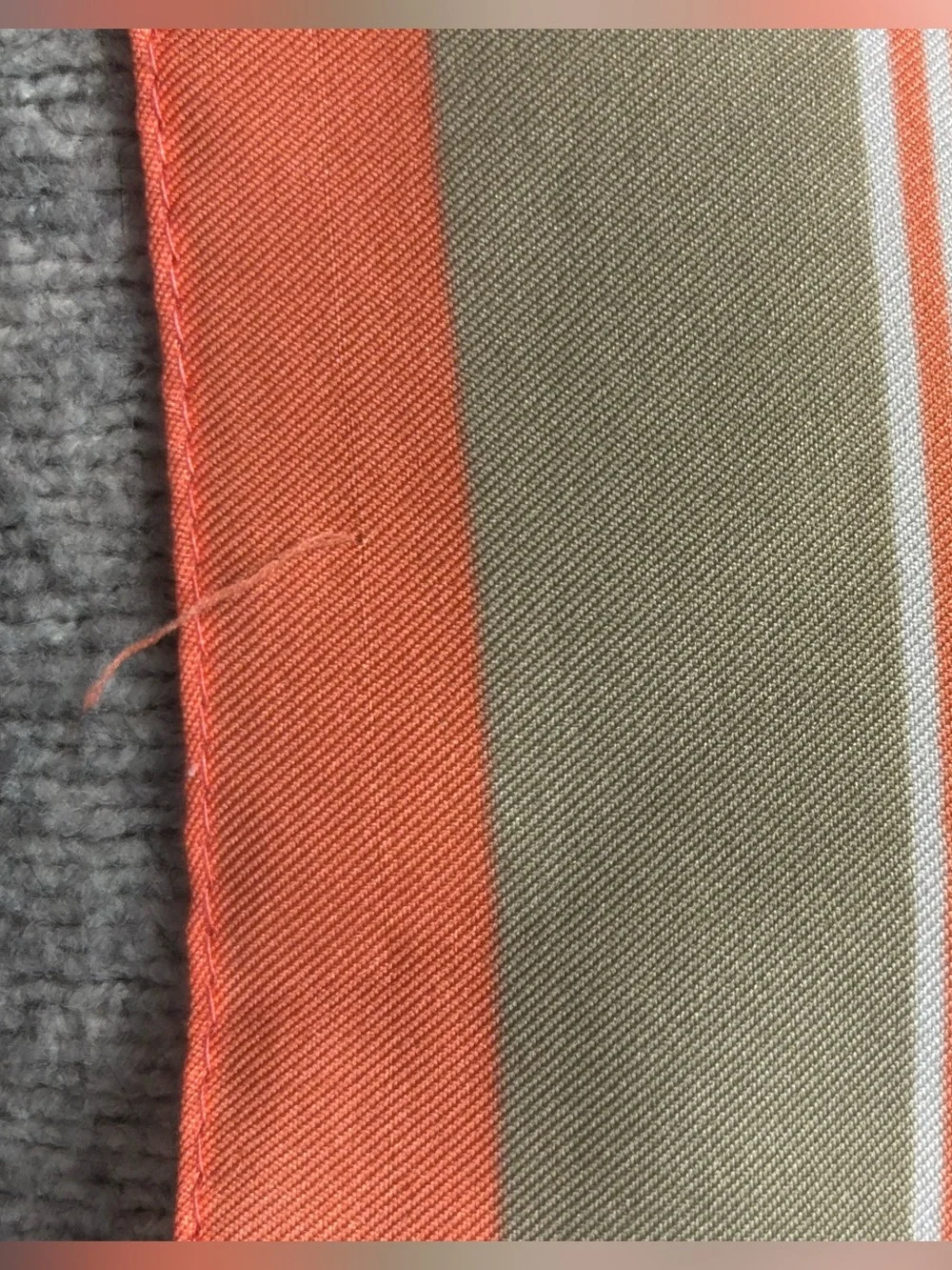 VINTAGE Orange & Tan Square Scarf, Italy, clover motif, est 70s, 80s, 90s